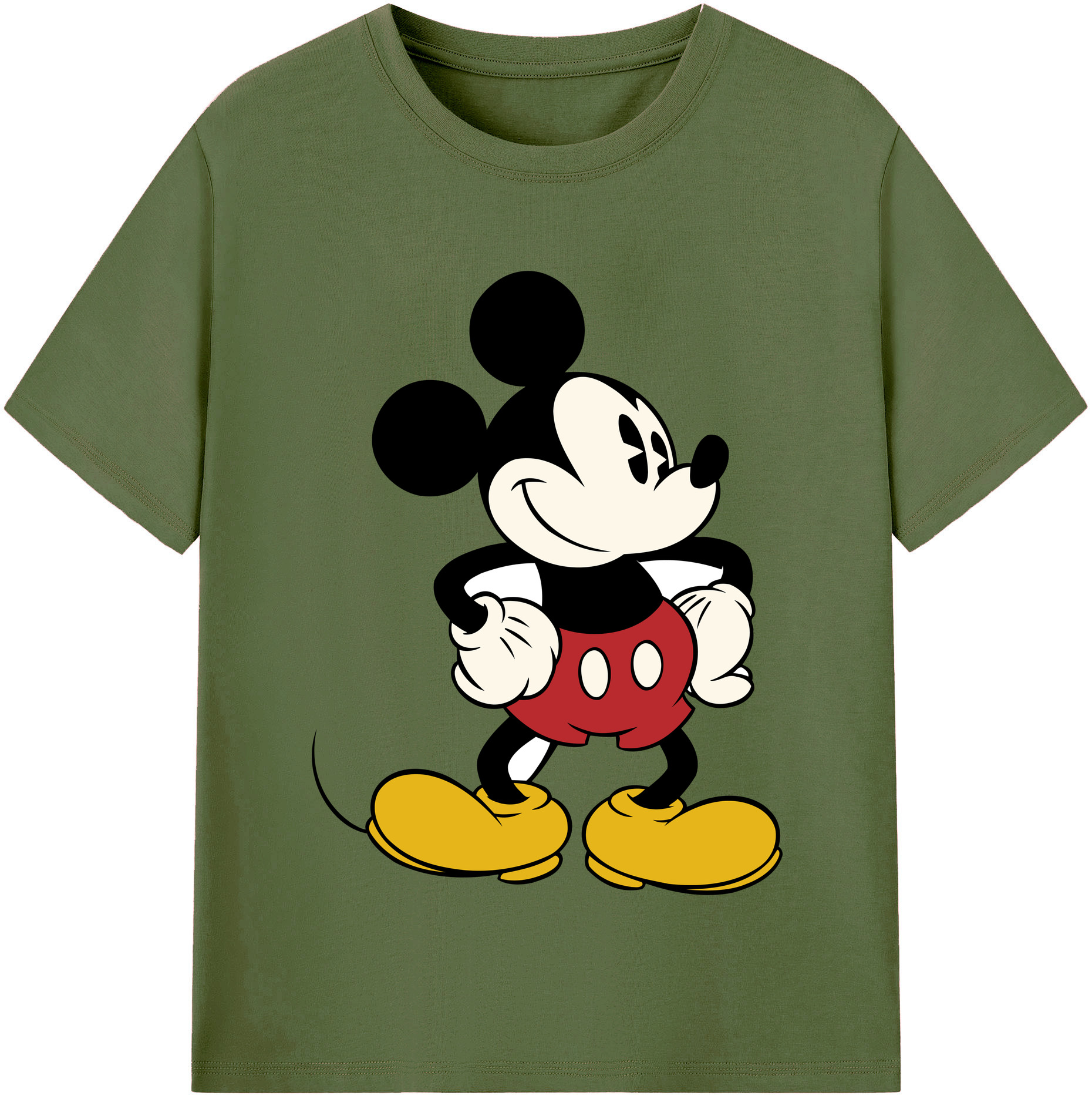 （画像用） ミッキーマウス Mickey Mouse 綿100％半袖Tシャツ（フロントプリント）